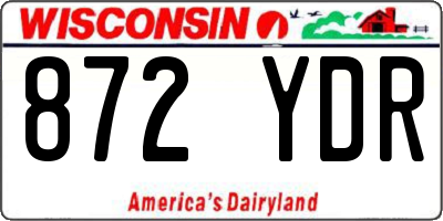 WI license plate 872YDR