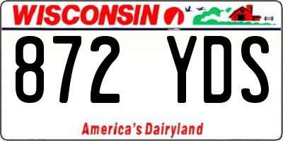WI license plate 872YDS