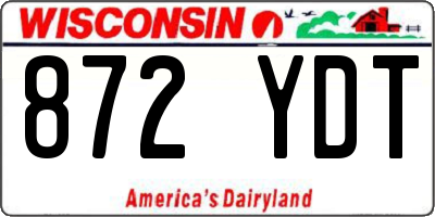 WI license plate 872YDT