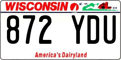 WI license plate 872YDU