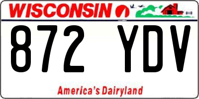 WI license plate 872YDV