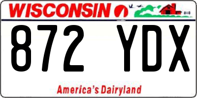 WI license plate 872YDX