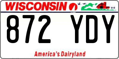 WI license plate 872YDY