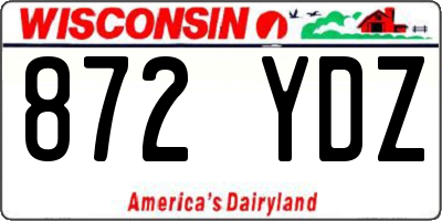 WI license plate 872YDZ