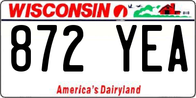 WI license plate 872YEA