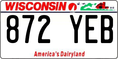 WI license plate 872YEB