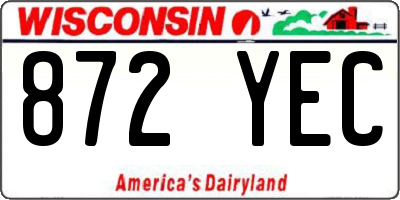 WI license plate 872YEC