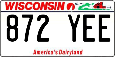 WI license plate 872YEE