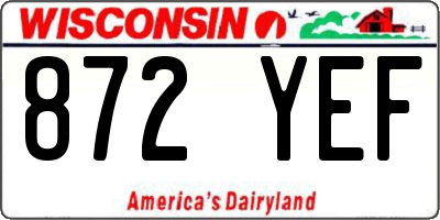WI license plate 872YEF