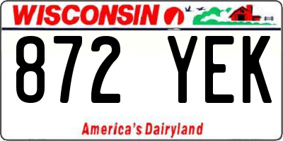 WI license plate 872YEK
