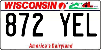 WI license plate 872YEL