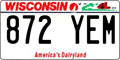 WI license plate 872YEM