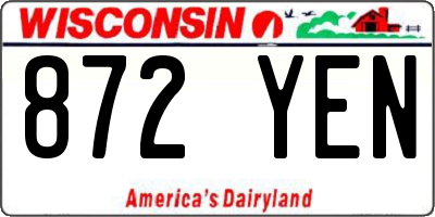 WI license plate 872YEN