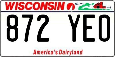 WI license plate 872YEO
