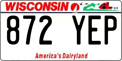 WI license plate 872YEP