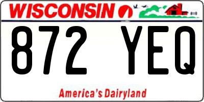 WI license plate 872YEQ