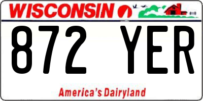 WI license plate 872YER