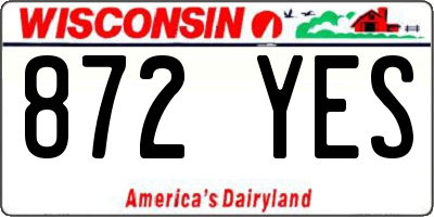 WI license plate 872YES
