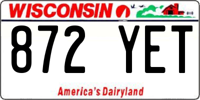 WI license plate 872YET