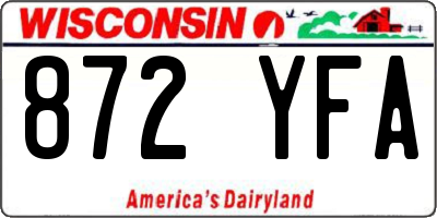 WI license plate 872YFA