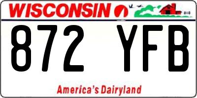 WI license plate 872YFB