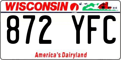 WI license plate 872YFC