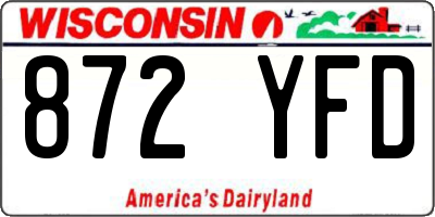 WI license plate 872YFD