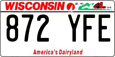 WI license plate 872YFE