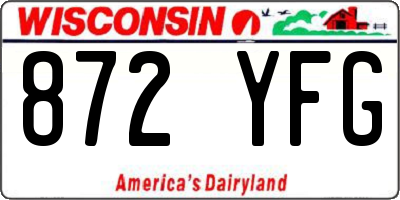 WI license plate 872YFG