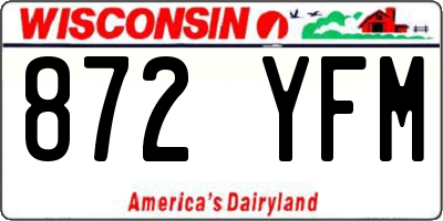 WI license plate 872YFM