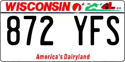 WI license plate 872YFS