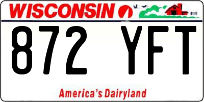 WI license plate 872YFT