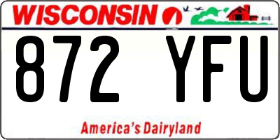 WI license plate 872YFU