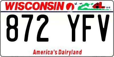 WI license plate 872YFV