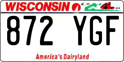 WI license plate 872YGF