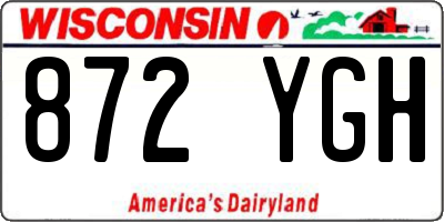WI license plate 872YGH