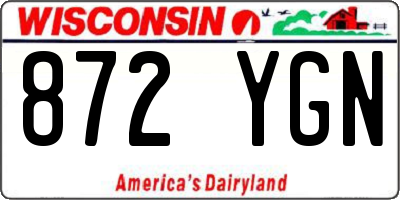 WI license plate 872YGN