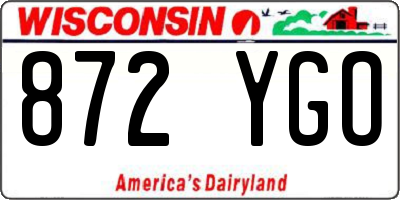 WI license plate 872YGO