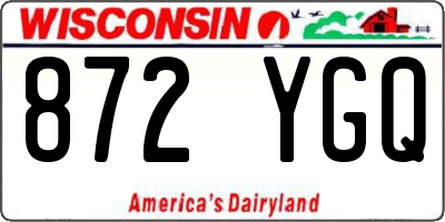 WI license plate 872YGQ