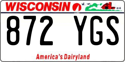 WI license plate 872YGS