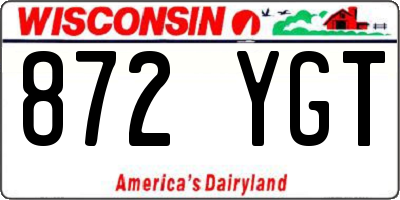 WI license plate 872YGT