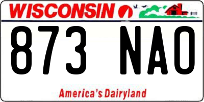 WI license plate 873NAO