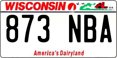WI license plate 873NBA