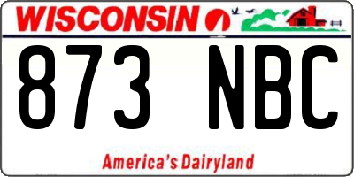 WI license plate 873NBC