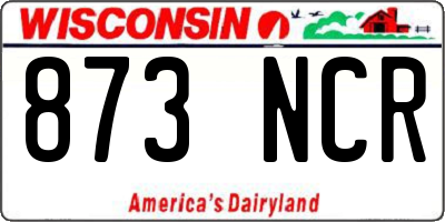 WI license plate 873NCR
