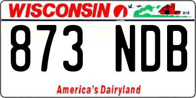 WI license plate 873NDB