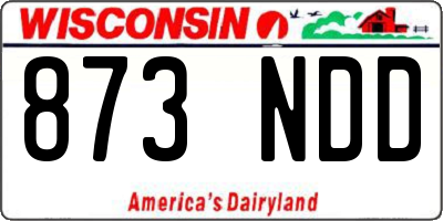 WI license plate 873NDD