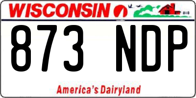 WI license plate 873NDP