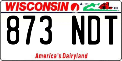 WI license plate 873NDT