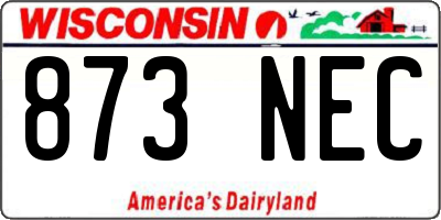 WI license plate 873NEC